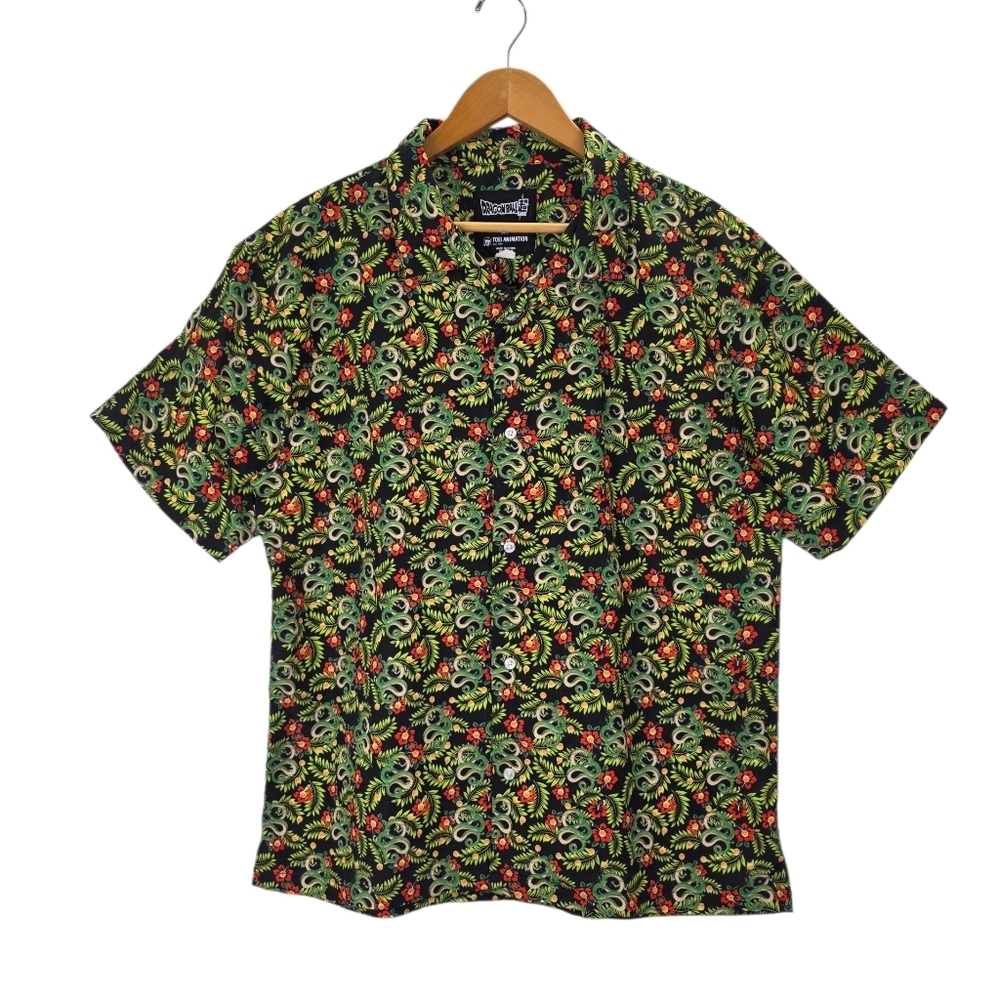Dragon Ball Z Super Shirt Men's Shenron Hawaiian Button Up Anime Size Large